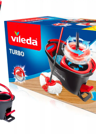 Комплект для уборки швабра+ведро vileda 2в1 turbo 163422