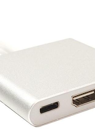 Кабель-перехідник powerplant usb type-c - hdmi/usb multiport adapter для macbook 12, 0.15м
