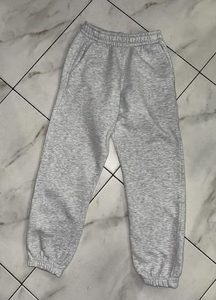 Утепленные серые спортивные штаны с начесом zara 11-12 лет (рост 146-152 см) на девочку