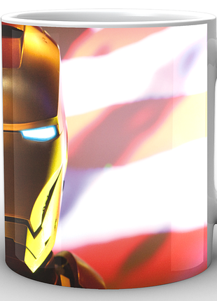 Кружка geekland біла залізна людина iron man на тлі американського прапора im.02.048.660