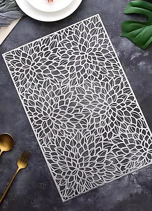 Сервировочная салфетка под горячее коврик сервировочный серебристый, 45×30см, набор 2шт