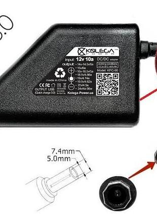 Блок питания для ноутбука dell 19.5v 3.34a 65w 7.4x5.0mm (+pin) octagon (kolega-power (авто)) 12 мес.гар.