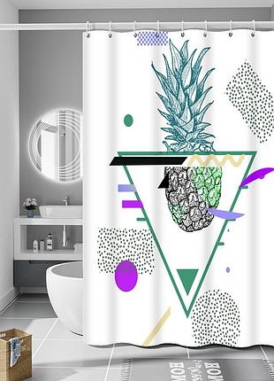 Шторка для ванны из полиэстера водонепроницаемая bathlux 180x180 см с кольцами, занавеска для ванной комнаты