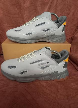 Кроссовки мужские кожаные белые высокие adidas forum