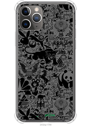 Чохол на iphone 11 pro чорно-сірий стикер бомбінг "2432sp-1788-8094", чохол для телефона