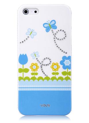 Чехол vouni для iphone 5/5s/5se swarovski blue