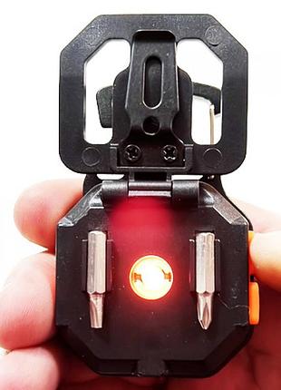 Фонарь multifunctional ll-201-cob ultra (white+yellow+red), multitool, li-ion аккум., зажигалка, магнит, карабин, отвертка 4