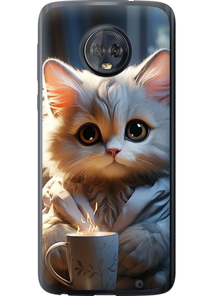 Чохол на motorola moto g6 plus білий кіт "5646u-976-851"