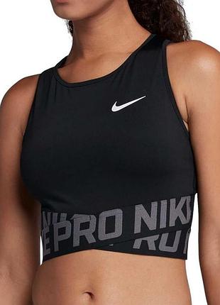 Жіночий спортивний топ nike pro dri-fit cropped tank top чорний розмір m