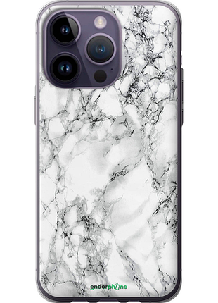 Чехол на iphone 14 pro max мрамор белый "4480u-2667-8094", чехол для телефона