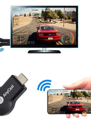 Wifi hdmi адаптер для tv anycast (screen mirroring) m9 (кнопка ззаду), передавач із телефона на телевізор