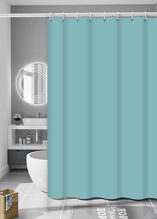 Шторка для ванни з поліестеру водонепроникна bathlux 180x180 см з кільцями, фіранка для ванної кімнати