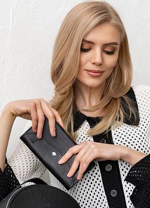 Шкіряний гаманець smart wallet чорний краст