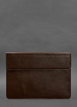 Шкіряний чохол-конверт на магнітах для macbook 14 бордовий