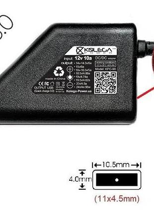Блок питания для ноутбука lenovo 20v 2.25a 45w square tip 11.0x4.5mm (+pin) (kolega-power (авто)) 12 мес.гар.