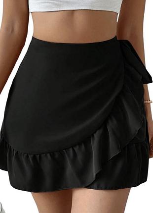 Спідниця жіноча deezee s розмір, чорна міні спідниця на запах