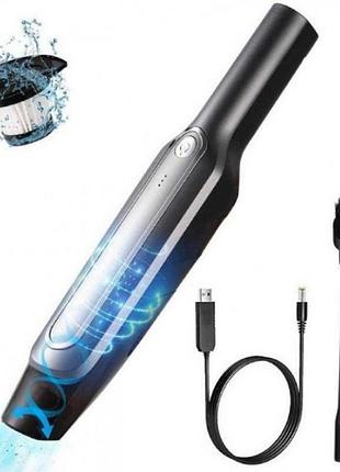 Пилосос автомобільний акумуляторний vacuum cleaner jb-80 чорний із сірим