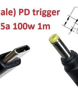 Кабель-переходник триггер pd 18-20v type-c (max 5a, 100w) на 4.8x1.7mm 1m з usb type-c (male) power delivery