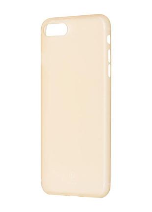 Чехол baseus для iphone se 2020/8/7 slim transparent gold (wiapiph7-ct0v) 2