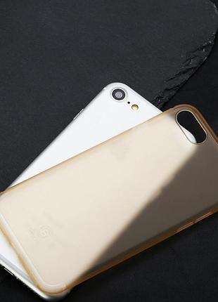 Чехол baseus для iphone se 2020/8/7 slim transparent gold (wiapiph7-ct0v) 3