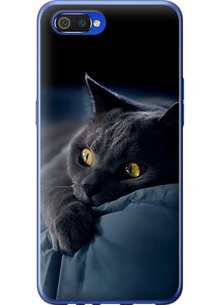 Чехол на realme c2 дымчатый кот "825u-1852-851"