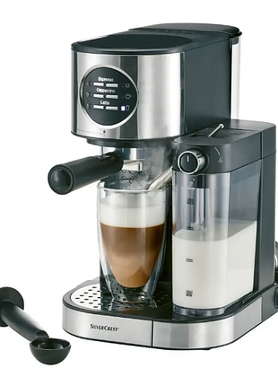 Кофеварка рожковая silver crest semm 1470 a2 + вспениватель ms 4493