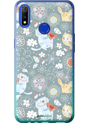 Чехол на realme 3 котята v3 "1223u-1869-8094", чехол для телефона