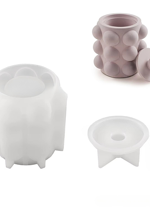 Силіконова форма для свічника зі смоли, глини, воску 92 х 95 мм «silicone mold-6»