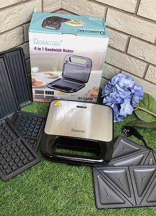 Вафельниця-сендвічниця 4в1 domotec si-234b