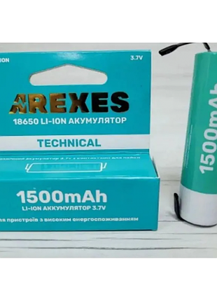 Аккумулятор arexes 18650 li-ion 1500 mah, 3.7v под пайку