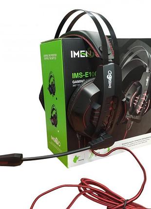 Игровые проводные наушники imenso ims-e1007 rgb usb+3.5 красные