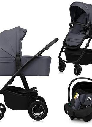 Універсальна коляска 3 в 1 lionelo amber plus grey graphite