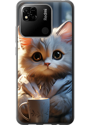 Чохол на xiaomi redmi 10a білий кіт "5646u-2578-851"