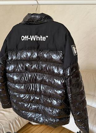 Оригінальний пуховик off-white back logo down jacket розмір  xxl