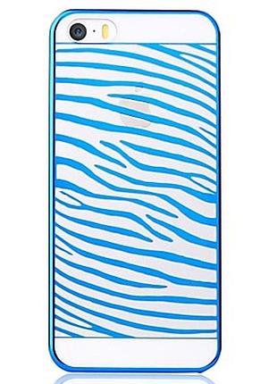 Чохол vouni для iphone 5/5s/5se glimmer zebra blue