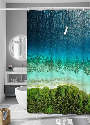 Шторка для ванны из полиэстера водонепроницаемая bathlux 180x180 см с кольцами, занавеска для ванной комнаты
