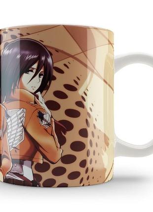 Кружка geek land белая атака титанов attack on titan эрен и микаса at.02.024