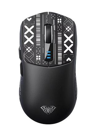 Мышь беспроводная игровая aula sc580 print paw3325, 12000 dpi 2,4g+bluetooth black