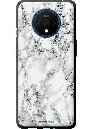Чехол на oneplus 7t мрамор белый "4480b-1809-8094"