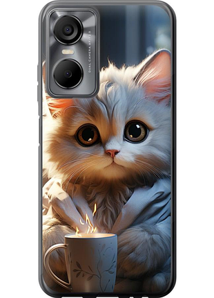 Чохол на tecno pop 6 pro be8 білий кіт "5646u-2929-851"