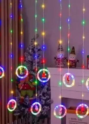 Xmas штора кольца с фигурами 3m*70cm 110l m мультицветная