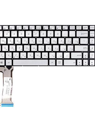 Клавиатура для ноутбука asus n551, n551jq серебристый, без фрейма