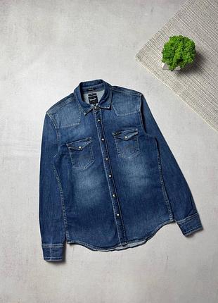 Джинсова сорочка овершот чоловічий wrangler оригінал преміальний рубашка джинсовка