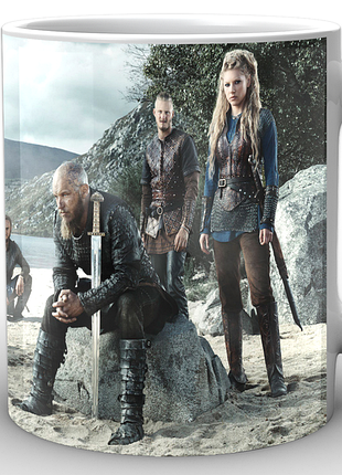 Кружка geekland белая викинги vikings на берегу vk.02.008