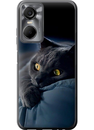 Чехол на tecno pop 6 pro be8 дымчатый кот "825u-2929-851"