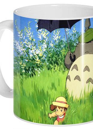 Кружка geek land белая мой сосед тоторо my neighbor totoro в траве nt.02.026