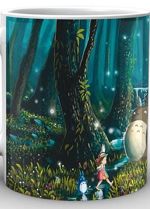 Кружка geek land белая мой сосед тоторо my neighbor totoro прогулка nt.02.016