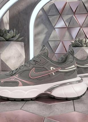Nike v2k run темно серые с розовым 4