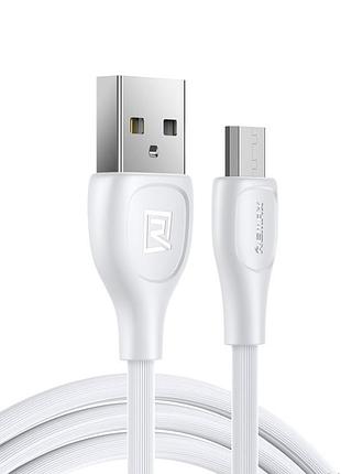 Кабель remax lesu pro usb 2.0 to microusb 2.1a 1m білий (rc-160m-w)