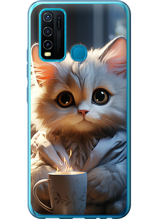 Чохол на vivo y30 білий кіт "5646u-2154-851"